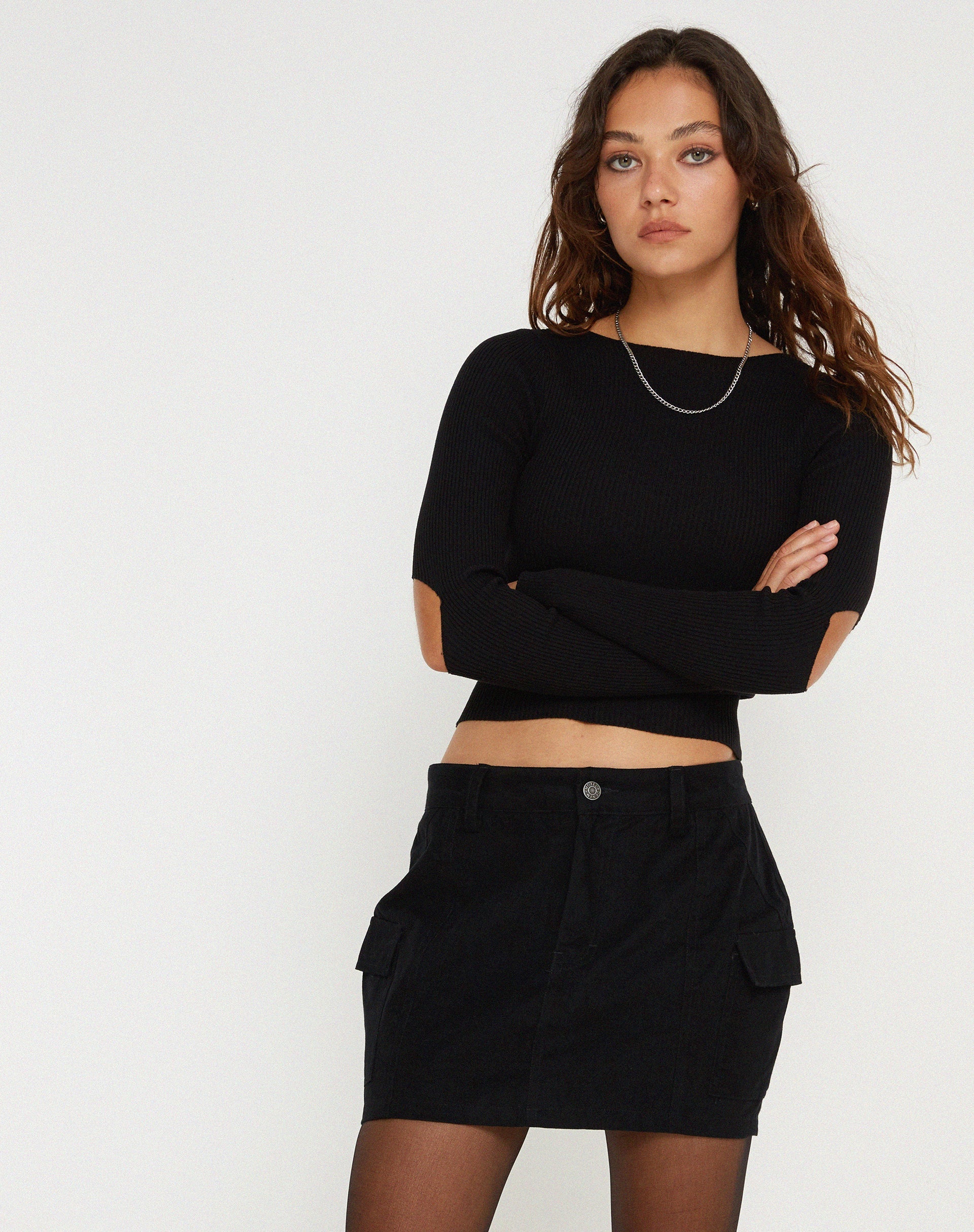 Bild von Ajeng Low Rise Midirock in Schwarz