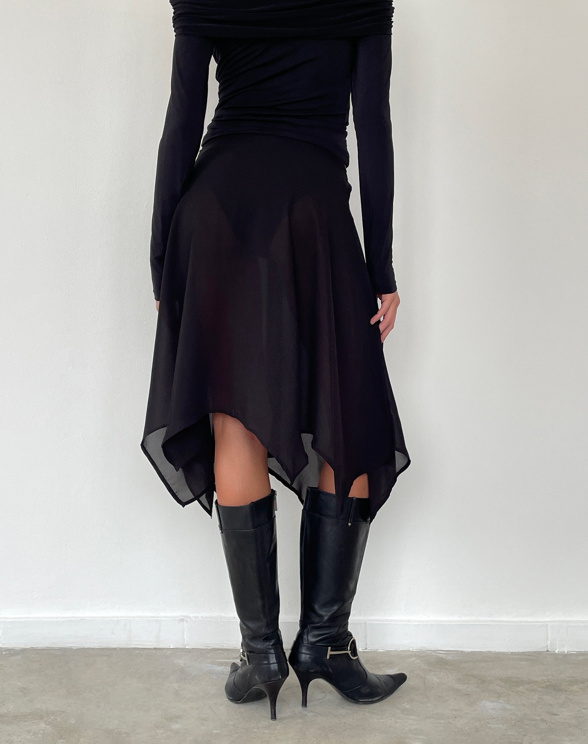 Image of Albertha Midirock aus Chiffon Schwarz