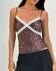 Image of Alcesta Cami Top aus Mesh mit Hirschmotiv Braun