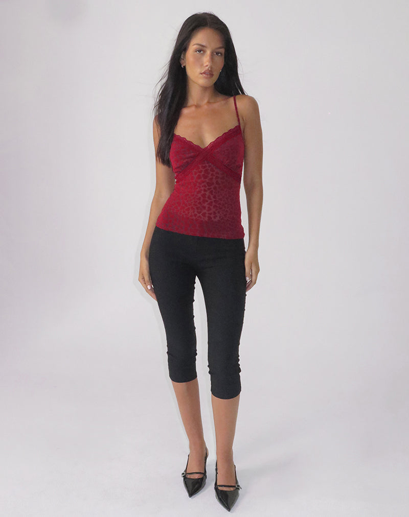 Image of Alcesta Cami Top in Herzflock Maroon