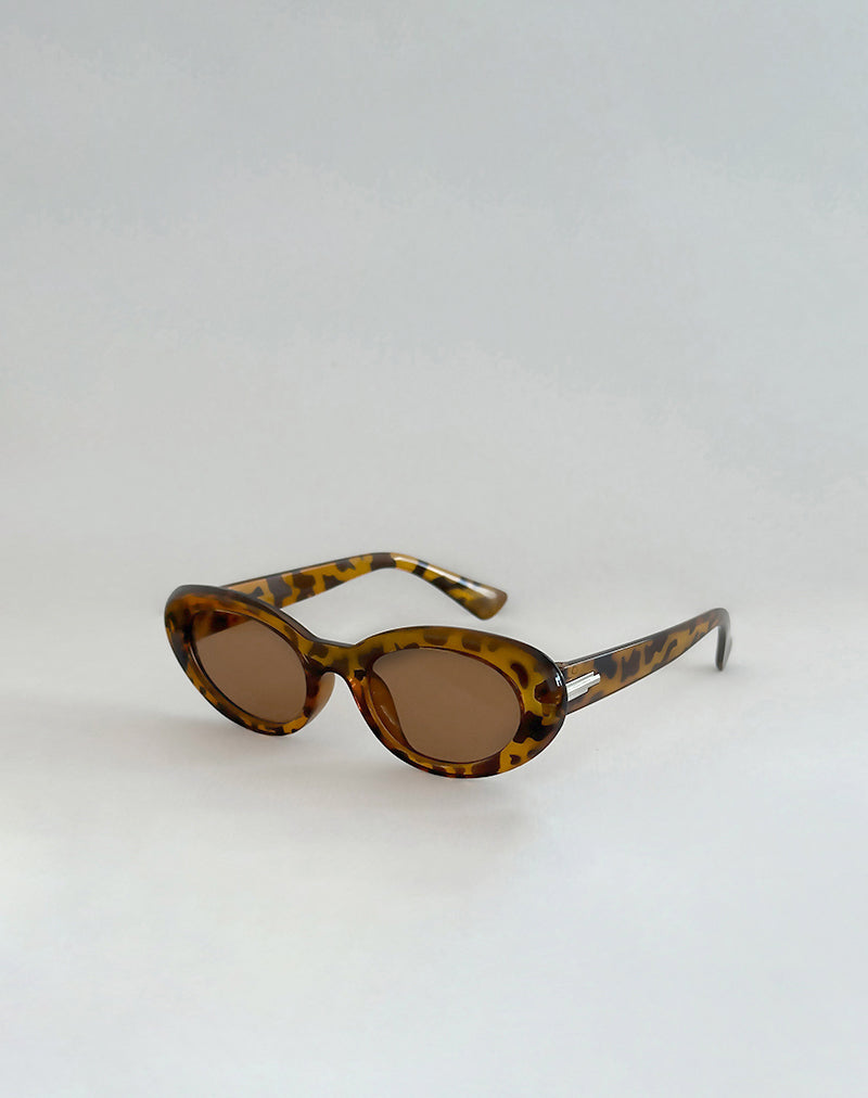 Image of Aldabra Oval Sonnenbrille in Schildpatt