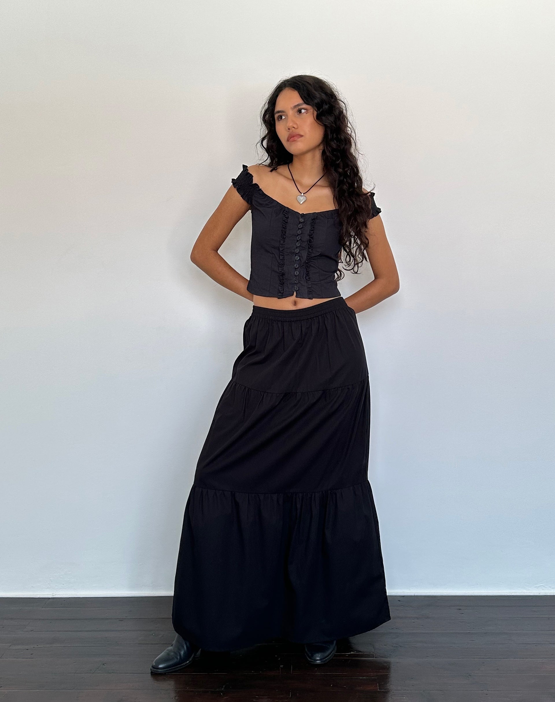 Bild von Alderidge Bardot Korsett Top in Schwarz