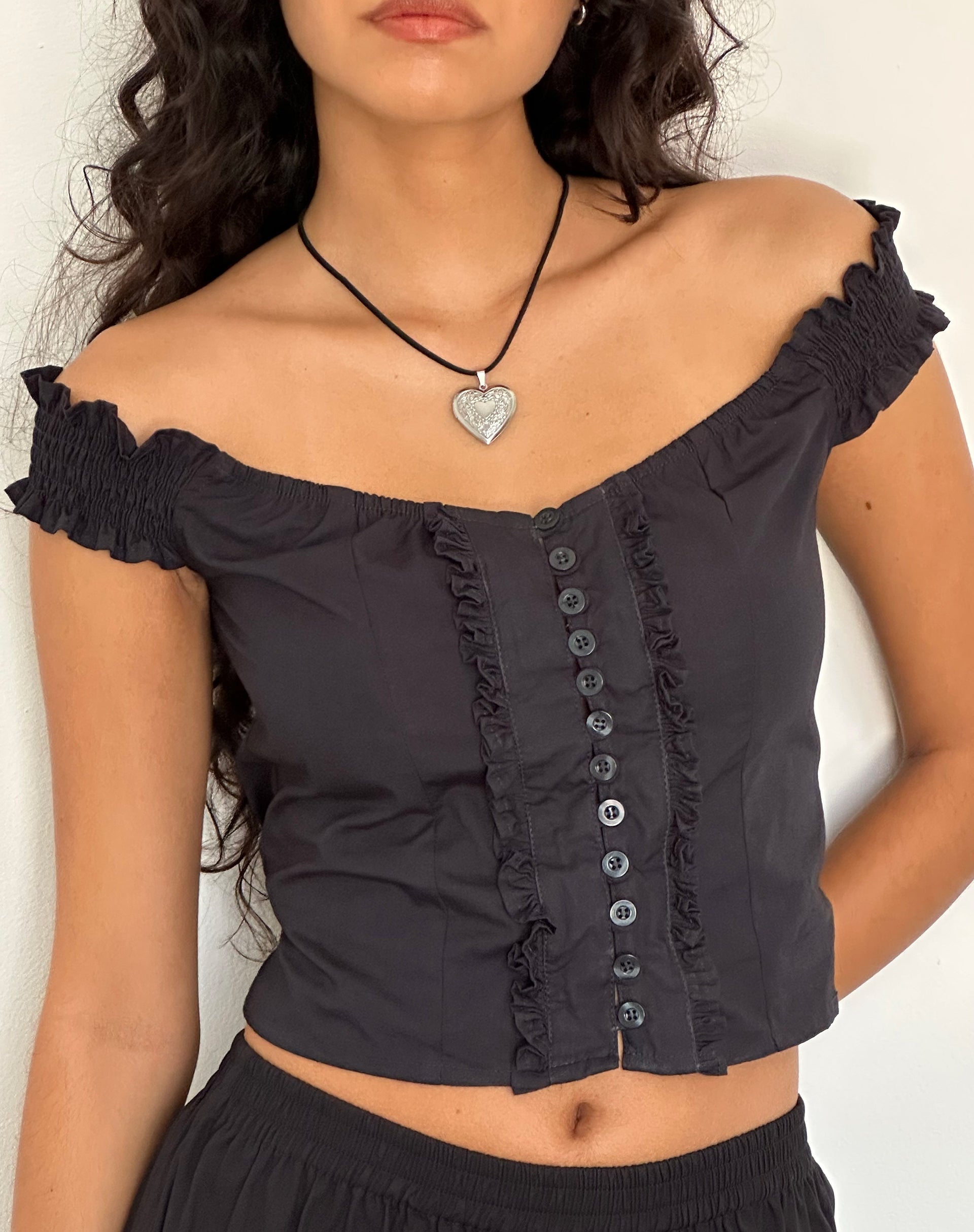 Bild von Alderidge Bardot Korsett Top in Schwarz