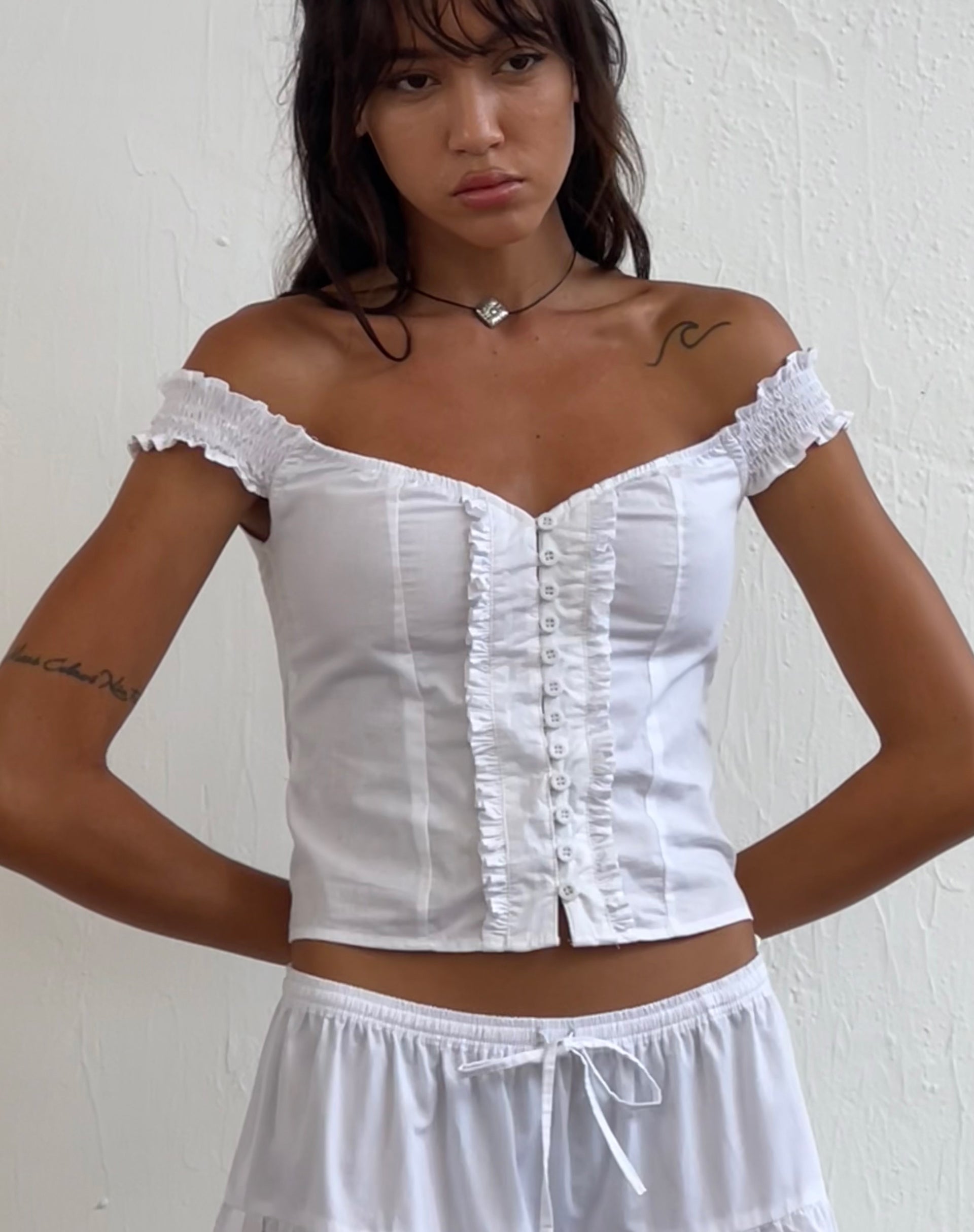Bild von Alderidge Bardot Korsett-Top in Weiß