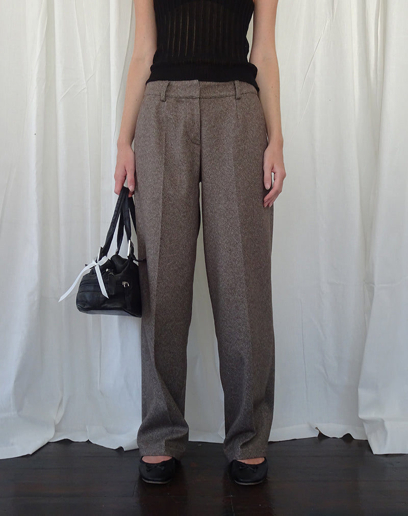 Sirkia Low Rise Tailored Trouser in Dunkelbraun