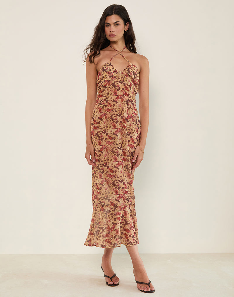 Bild von Alette Neckholder Maxikleid aus Chiffon Rusty Flower