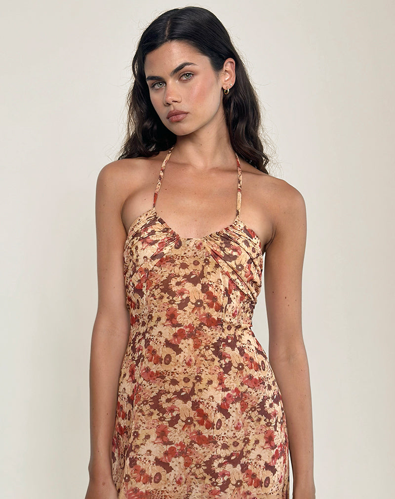 Bild von Alette Neckholder Maxikleid aus Chiffon Rusty Flower
