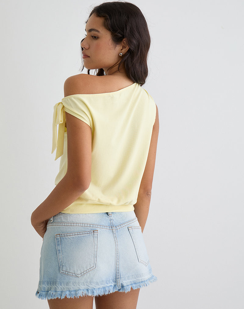 Bild von Aleyah Tie Shoulder Tee in Zitrone
