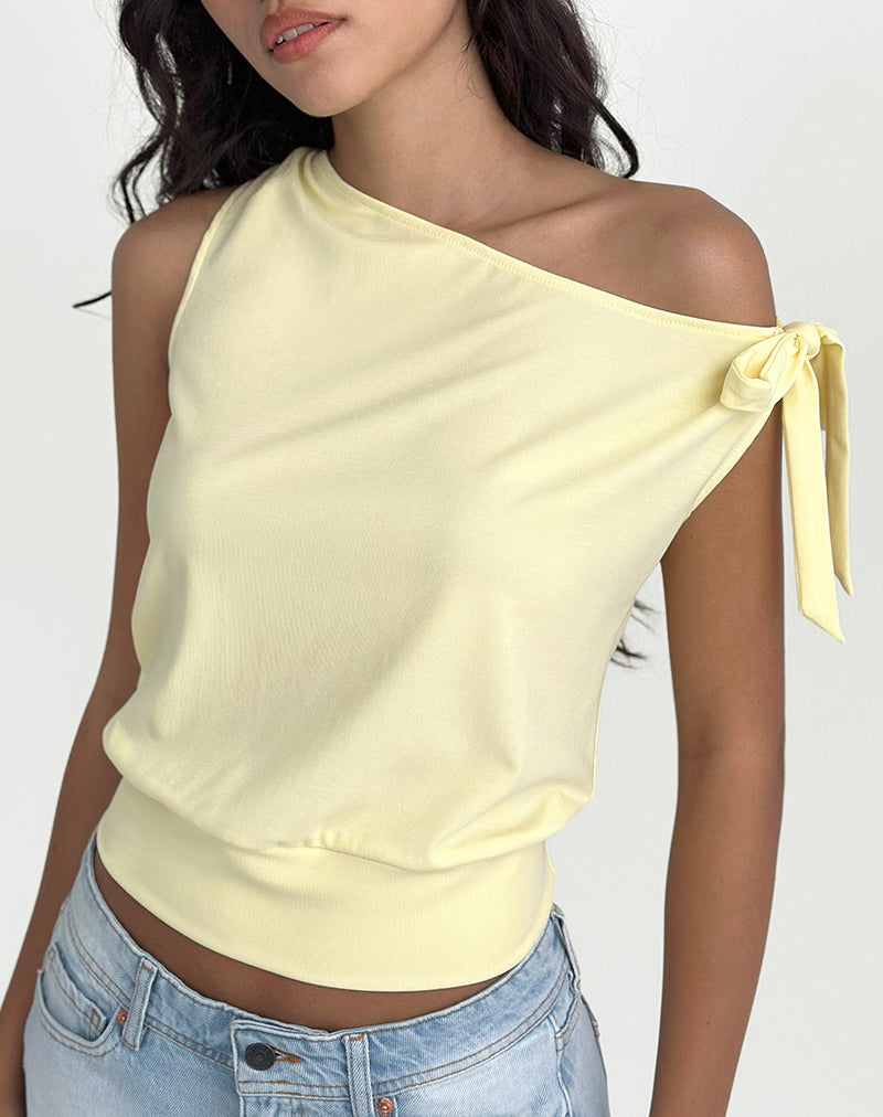Aleyah Tie Shoulder Tee in Zitrone
