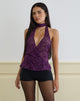 Bild von Alfaro Plunge Halter Top in Spitze Violett