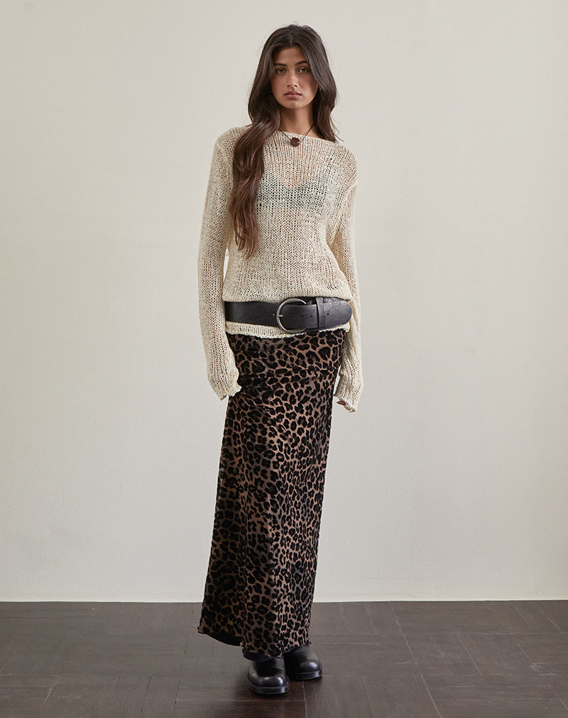 Bild von Alfreda Maxirock in Flock Mesh Rar Leopard