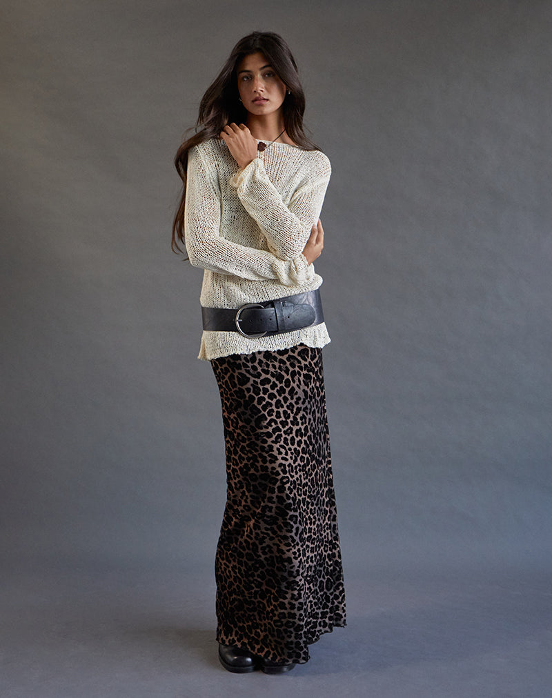 Alfreda Maxirock aus Flockmesh Rar Leopard