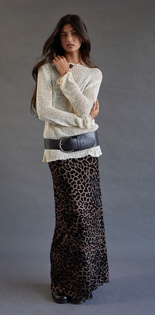 Bild von Alfreda Maxirock in Flock Mesh Rar Leopard
