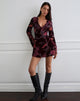 Bilder von Alitra Minikleid in Floral Devore Burgundy