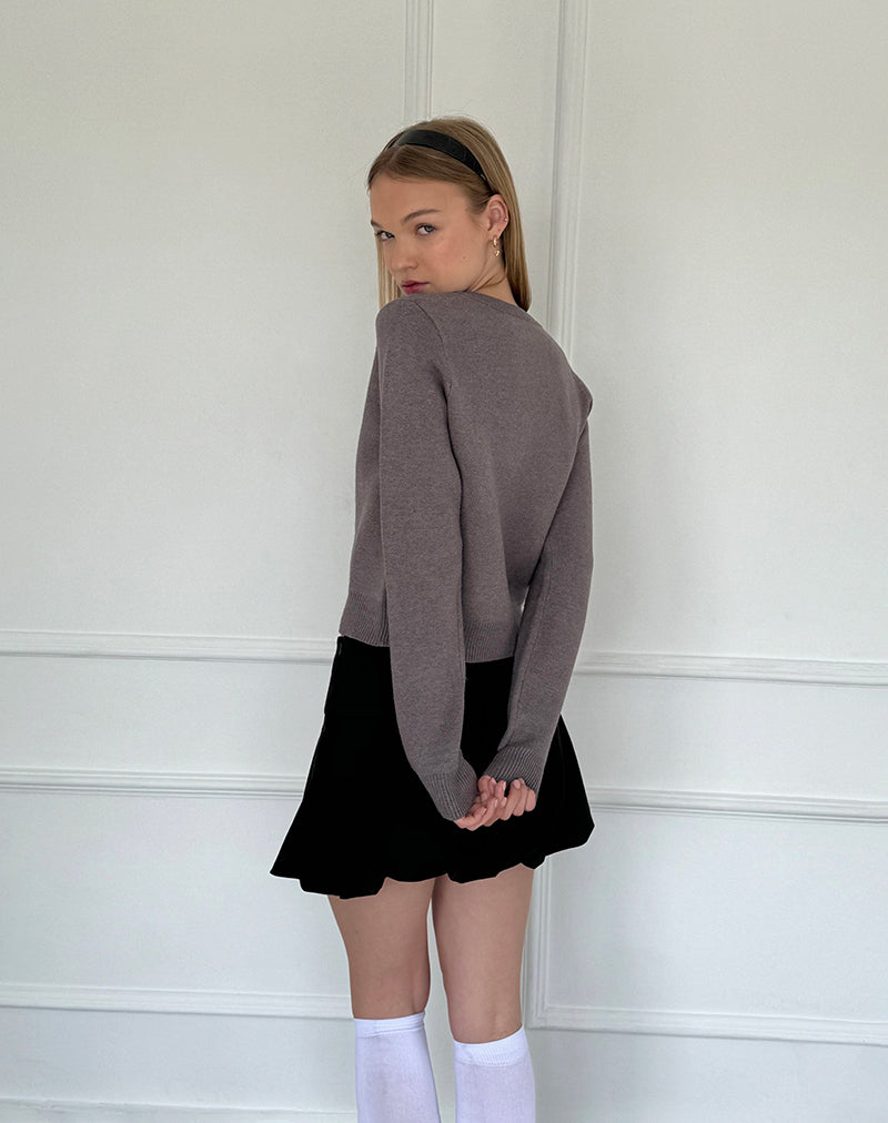 Image of Alniyat Langärmeliger Cardi in Anthrazitgrau