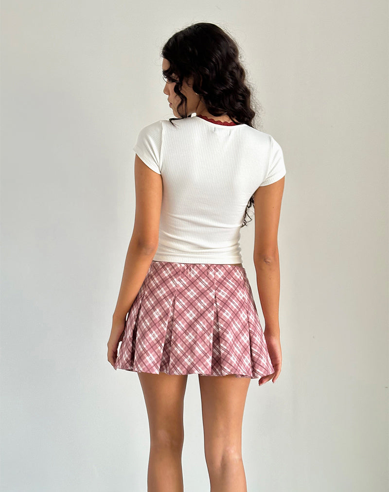 Image of Alula Plissee-Minirock in Pink Tartan