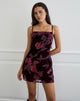 Image of Alvana Minikleid in Floral Devore Burgundy