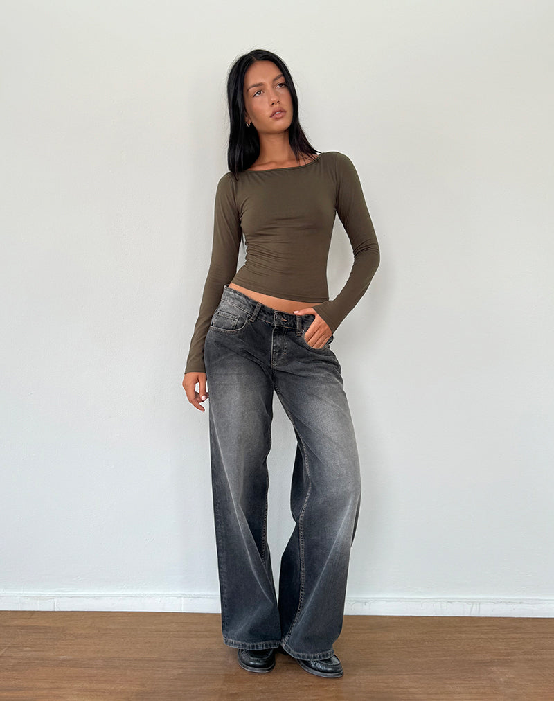 Image of Amabon Langarm-Top in Olive