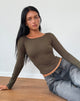 Image of Amabon Langarm-Top in Olive