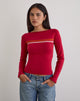 Image of Amabon Long Sleeve Top in Adrenaline Red Stripe