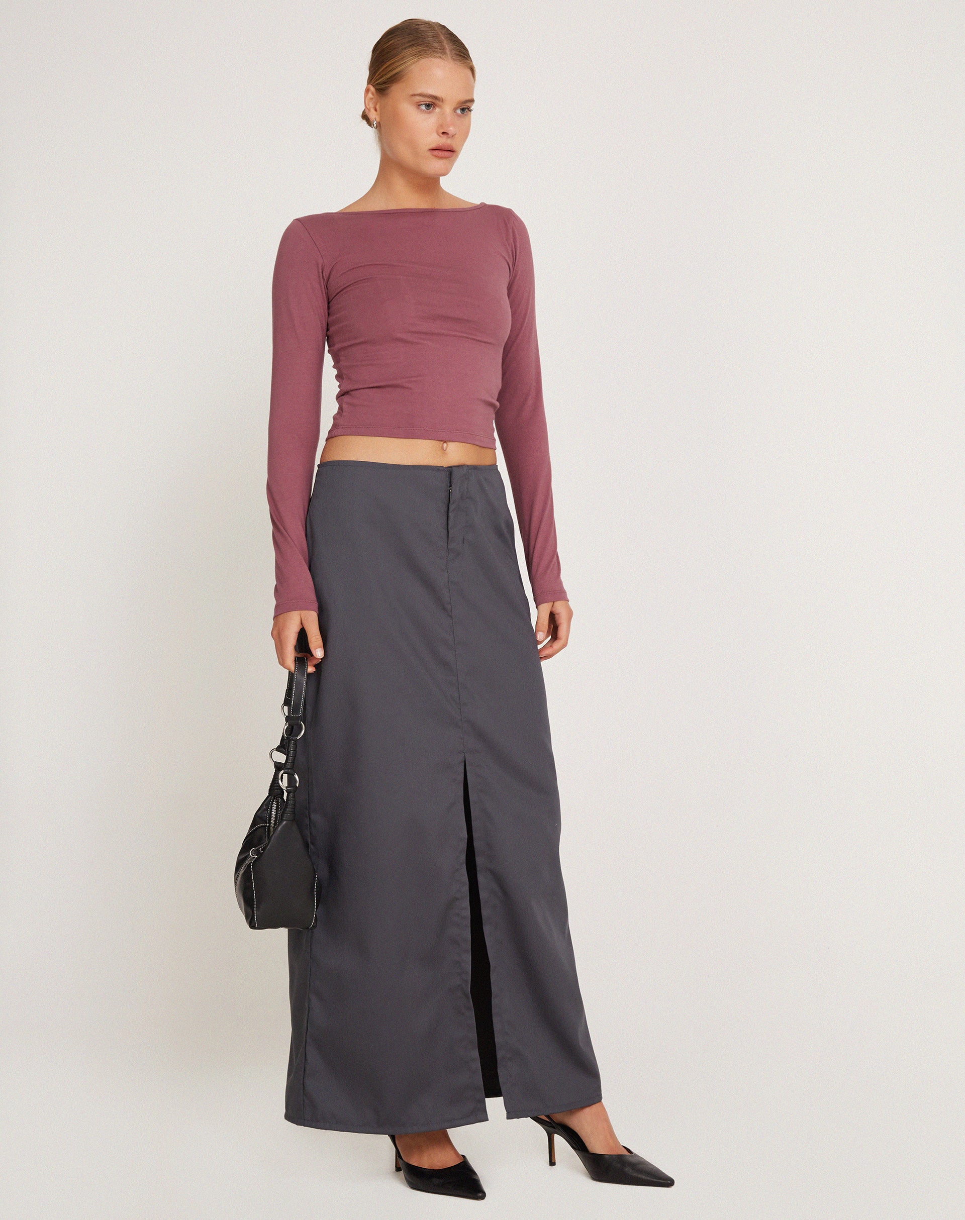Image of Amabon Langärmeliges Top in Mauve