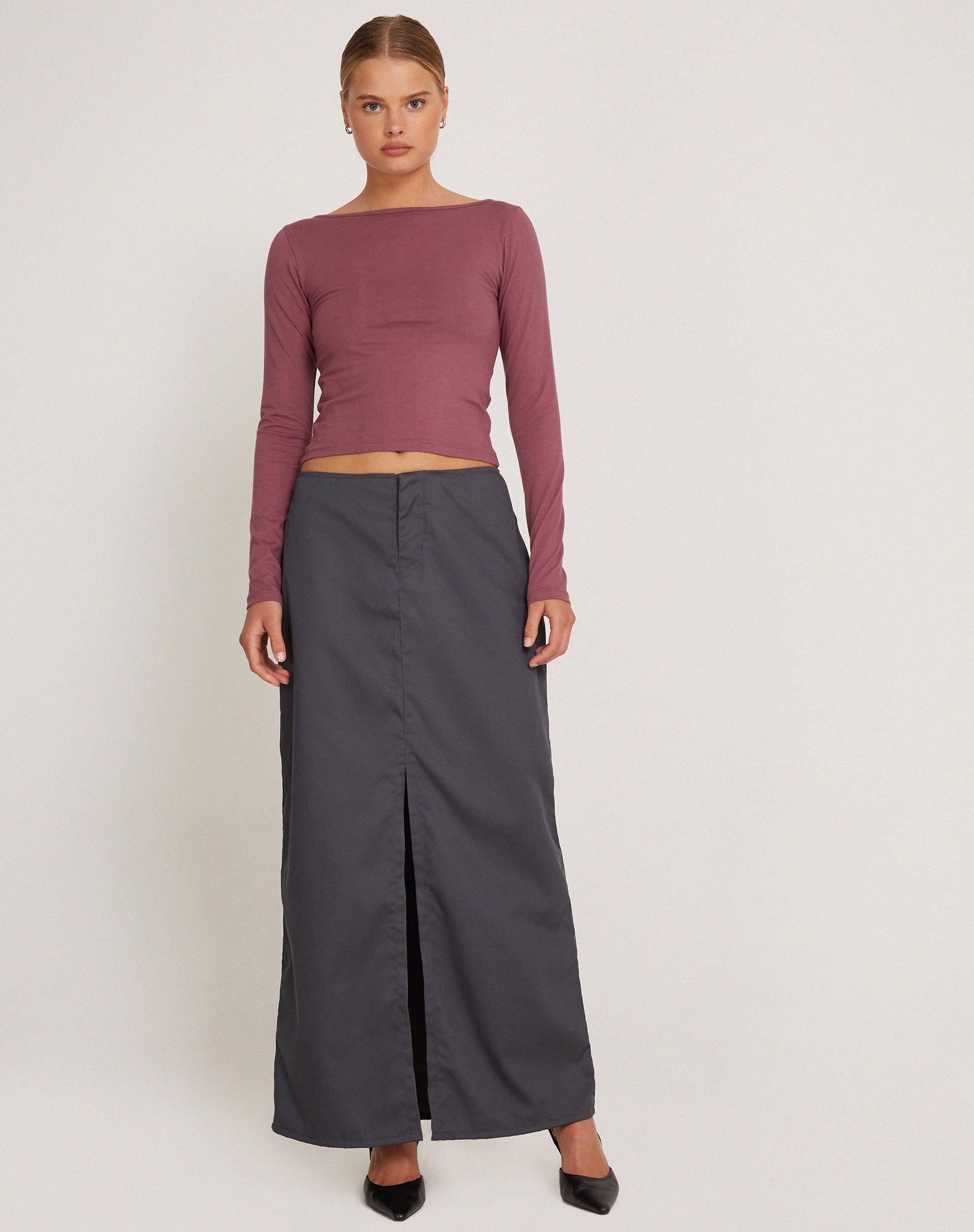 Image of Amabon Langärmeliges Top in Mauve
