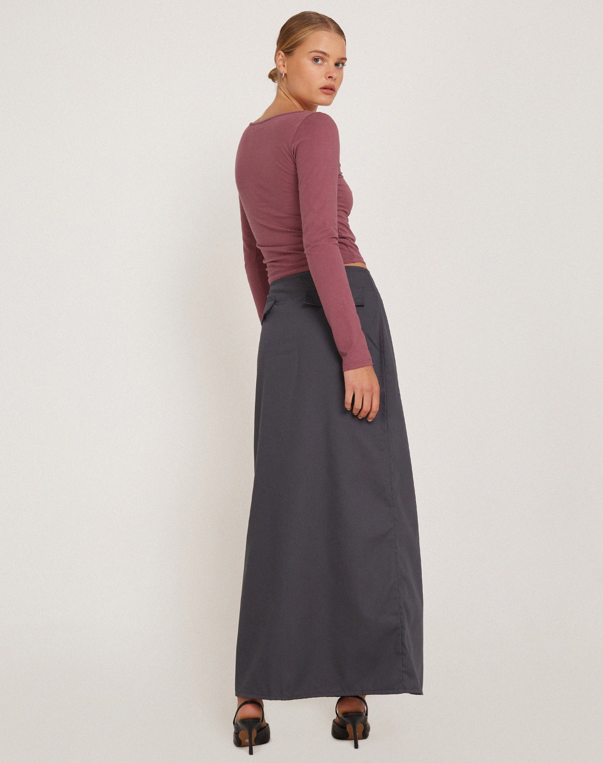 Image of Amabon Langärmeliges Top in Mauve