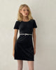 Image of Amanda Minikleid aus schwarzem Samt mit weißem Besatz und Schleife