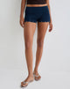 Image of Amane Foldover Short aus Rayon Jersey Navy