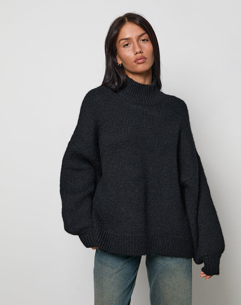 Amato Pullover in Übergröße in Schwarz