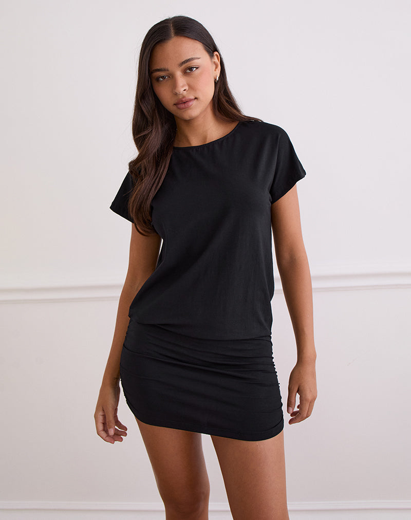 Image of Amelina Rückenfreies Minikleid in Schwarz