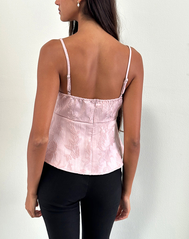 Bild von Amerta Cami Top aus Satin Jacquard Baby Pink