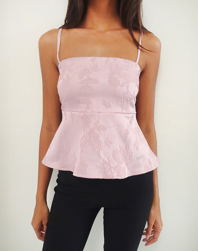 Bild von Amerta Cami Top aus Satin Jacquard Baby Pink