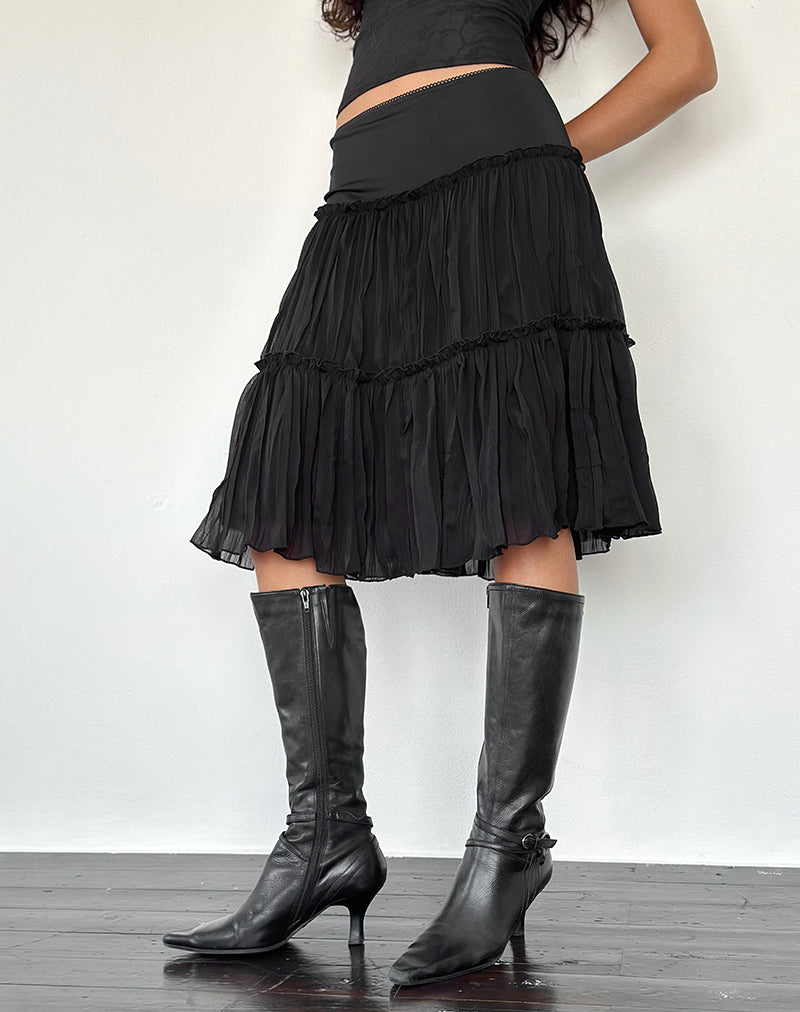 Image of Anahita Stufenrock aus Chiffon Schwarz