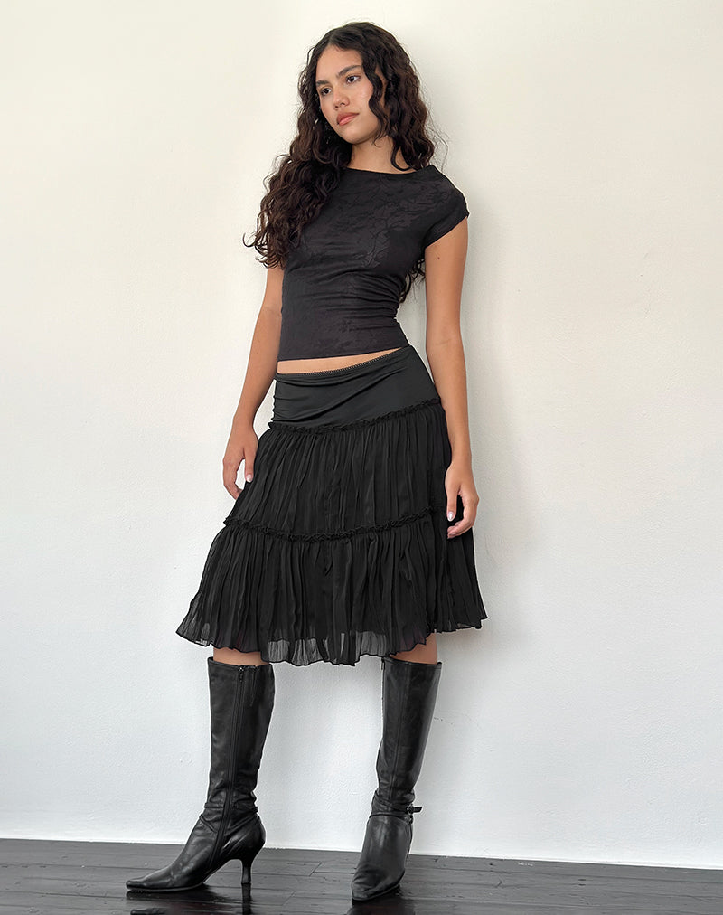 Image of Anahita Stufenrock aus Chiffon Schwarz