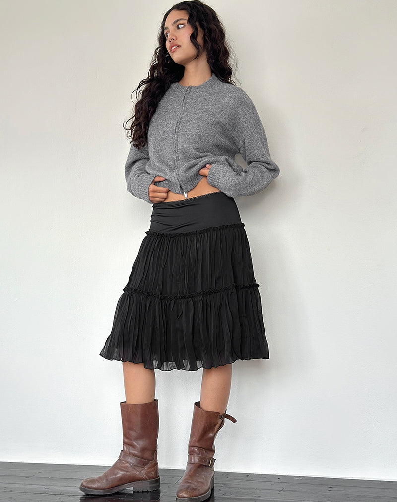 Image of Anahita Stufenrock aus Chiffon Schwarz