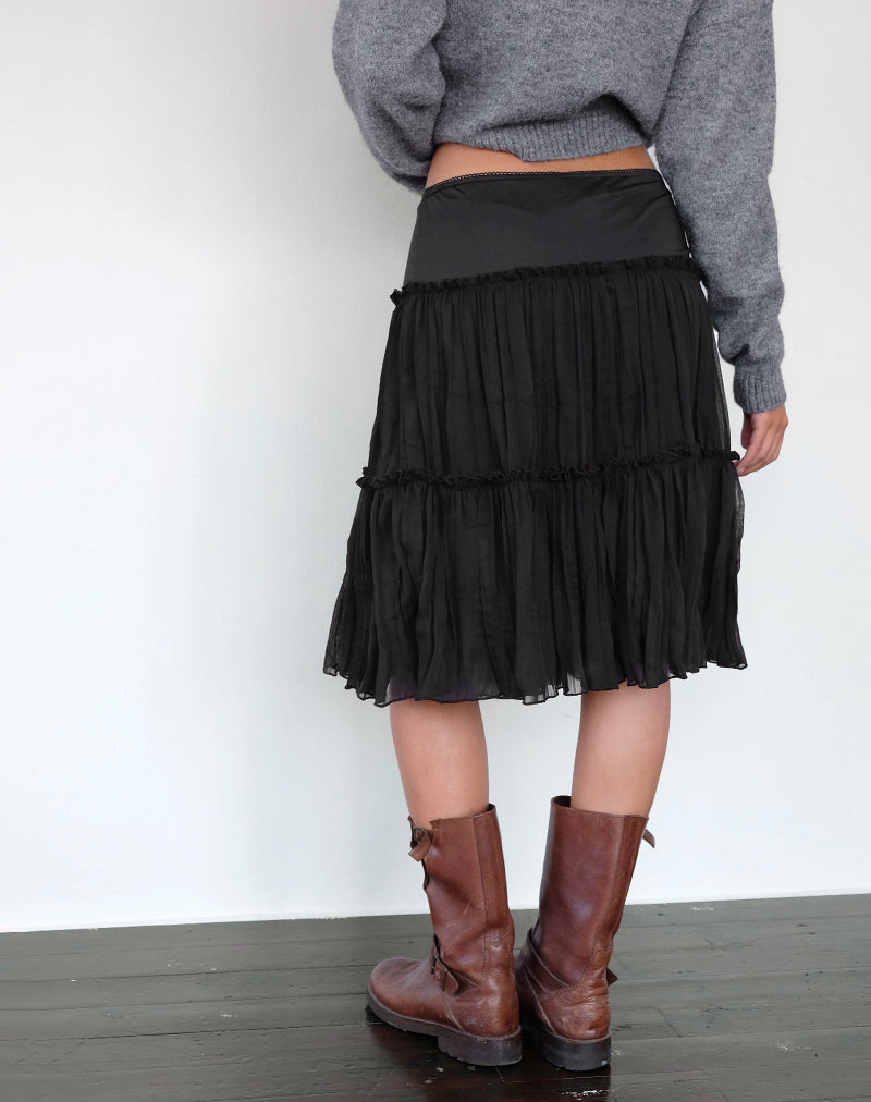 Image of Anahita Stufenrock aus Chiffon Schwarz