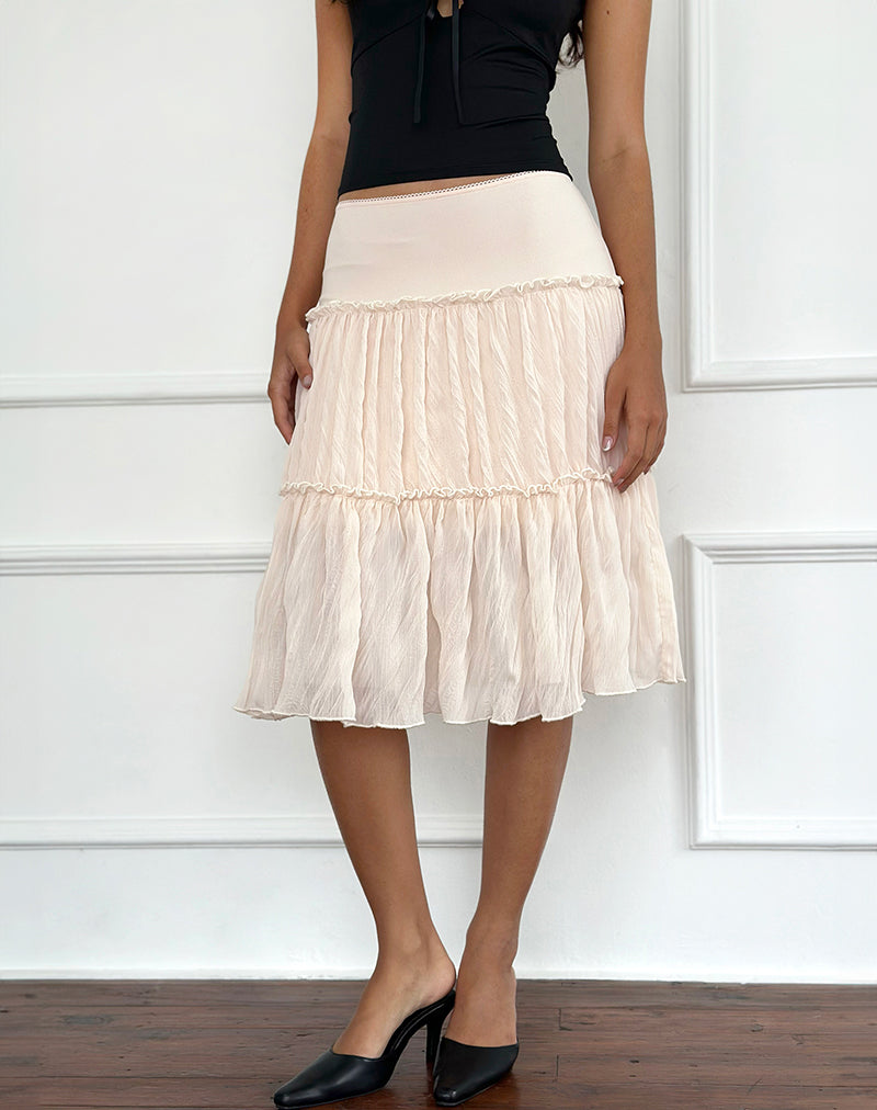 Anahita Stufenrock aus Chiffon Buttercreme