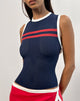 Bild von Monlo Top in Airtex Navy mit roten Streifen