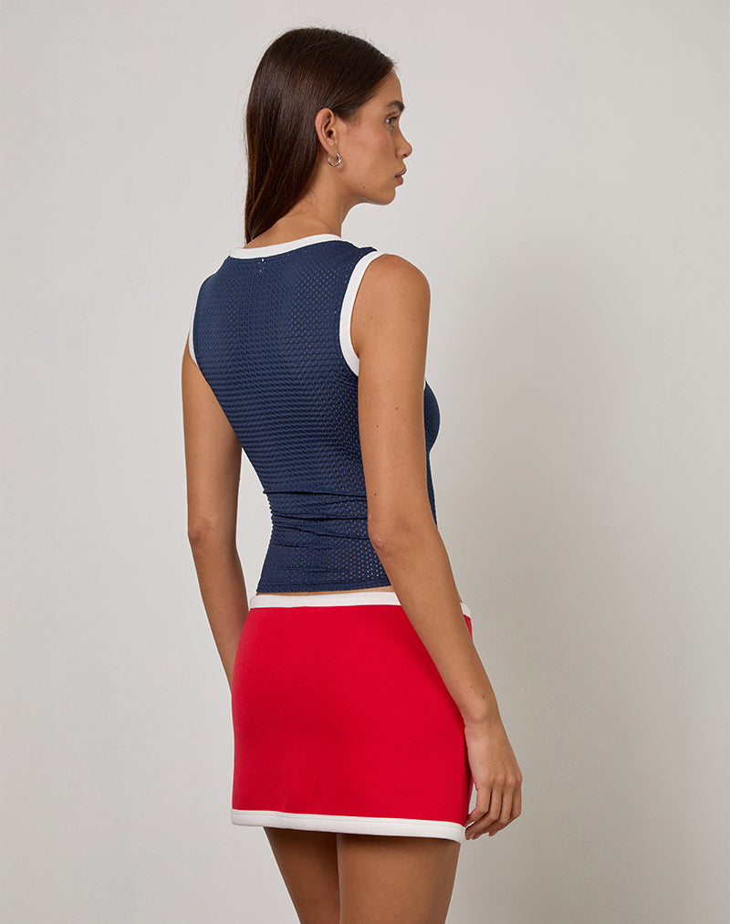 Image of Andeci Sport Skort in Rot mit weißer Bindung