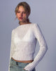 Image of Angela Langärmeliges Top in Crinkle Weiß