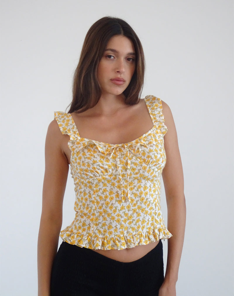 Bild von Angelica Top in Yellow Cosmos Garden