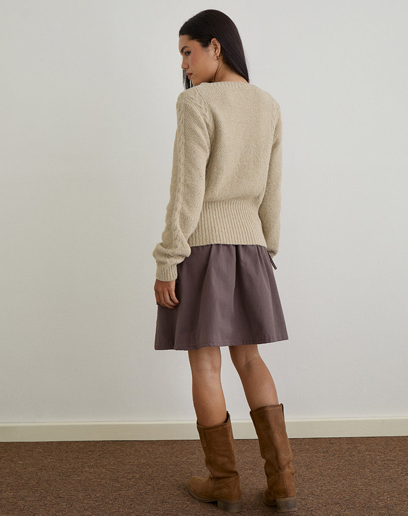 Image of Anitra Strickjacke aus Kabelstrick Beige