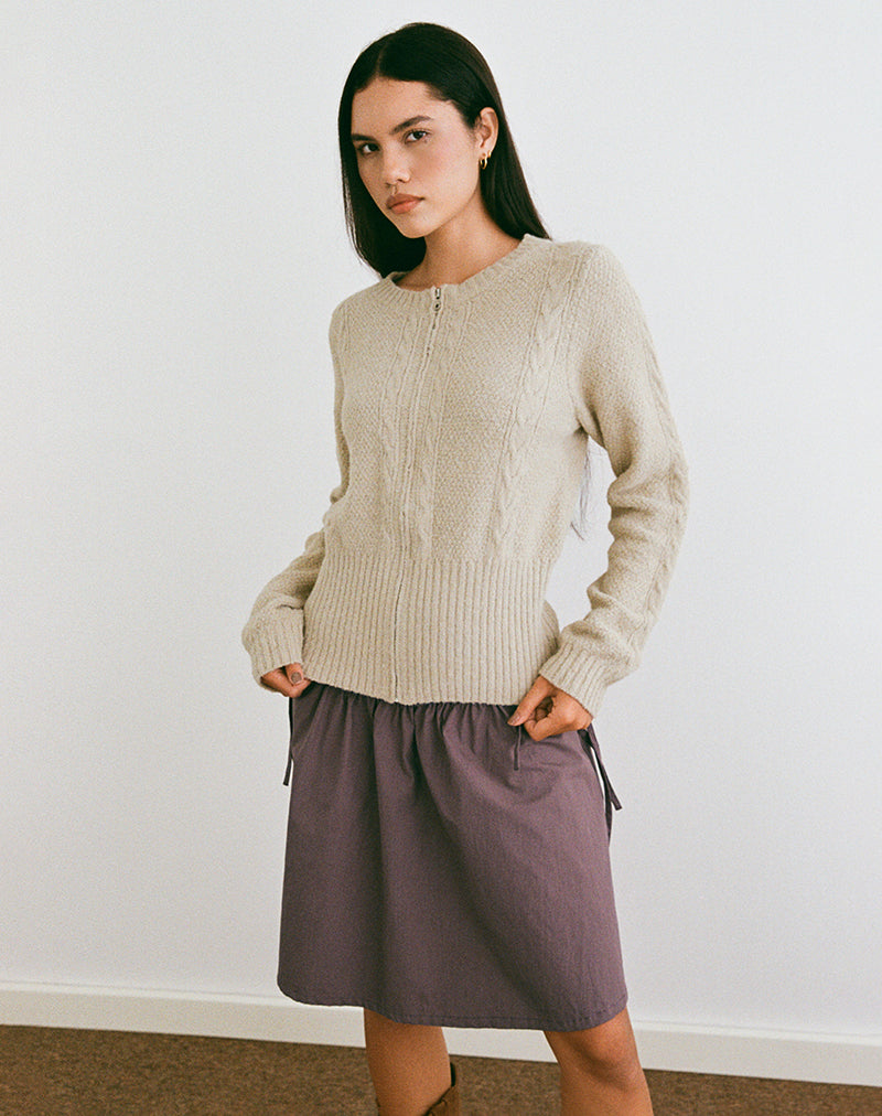Image of Anitra Strickjacke aus Kabelstrick Beige