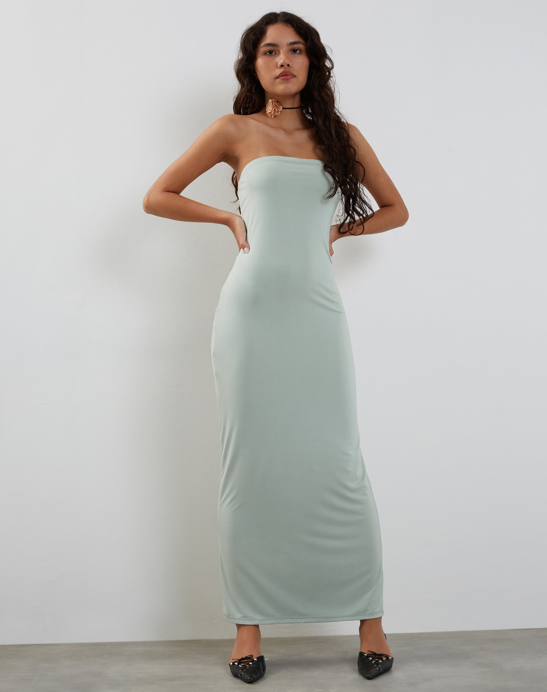 Image of Annalise Bandeau Maxikleid in Mint
