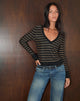 Image of Annora Langarm-Top aus Lurex mit Goldstreifen