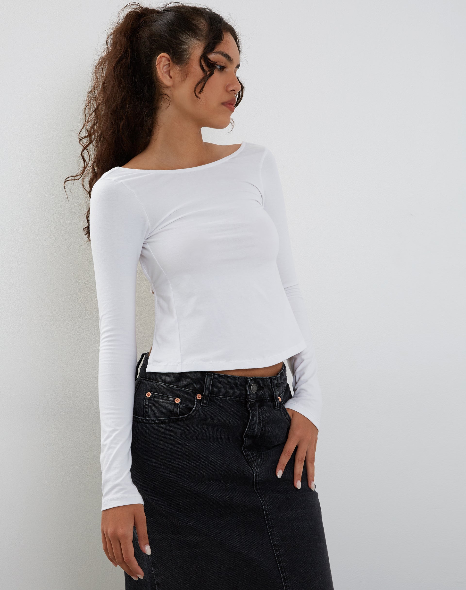Image of Ansita Langarm-Top in Weiß