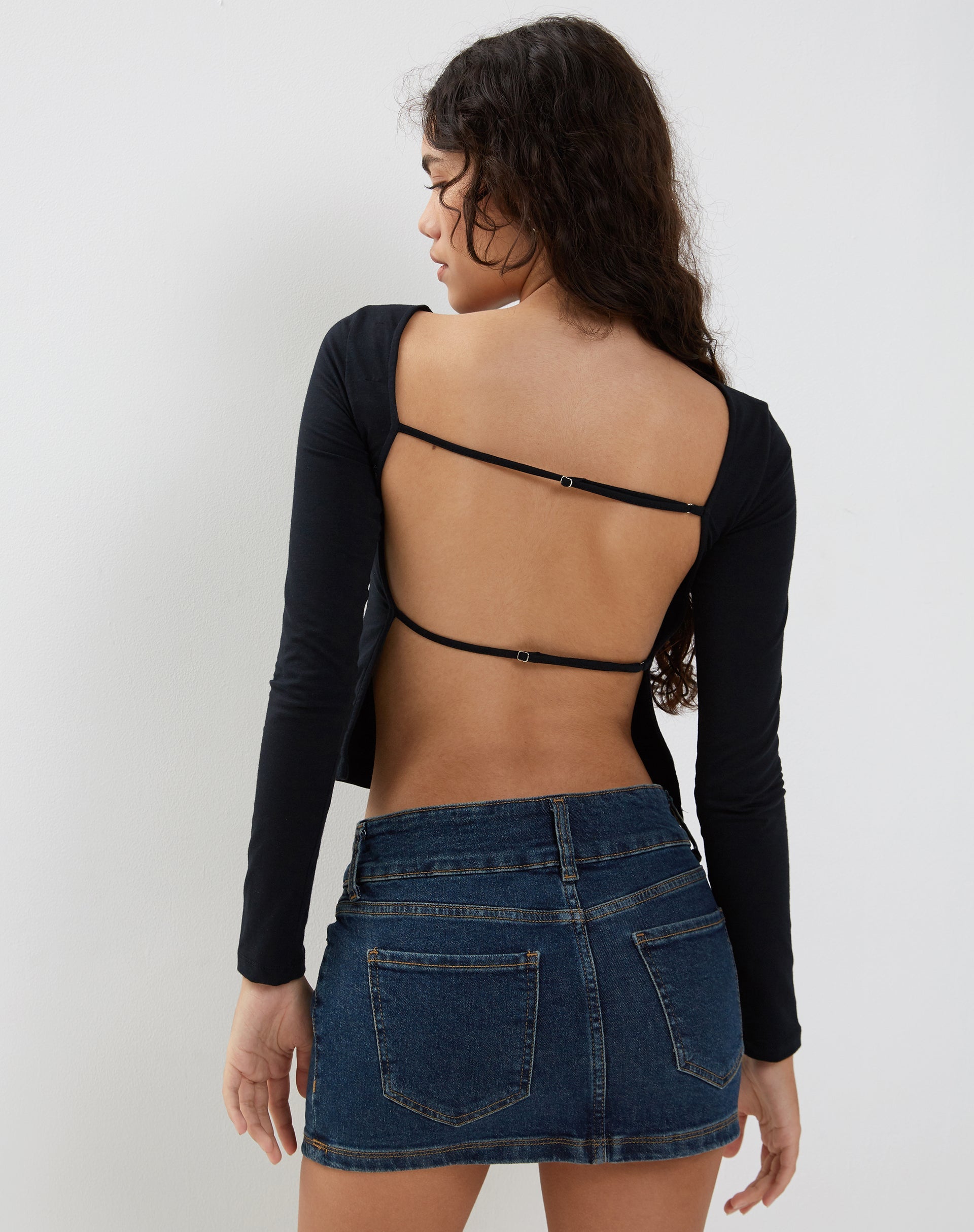 Image of Ansita Langarm-Top in Schwarz