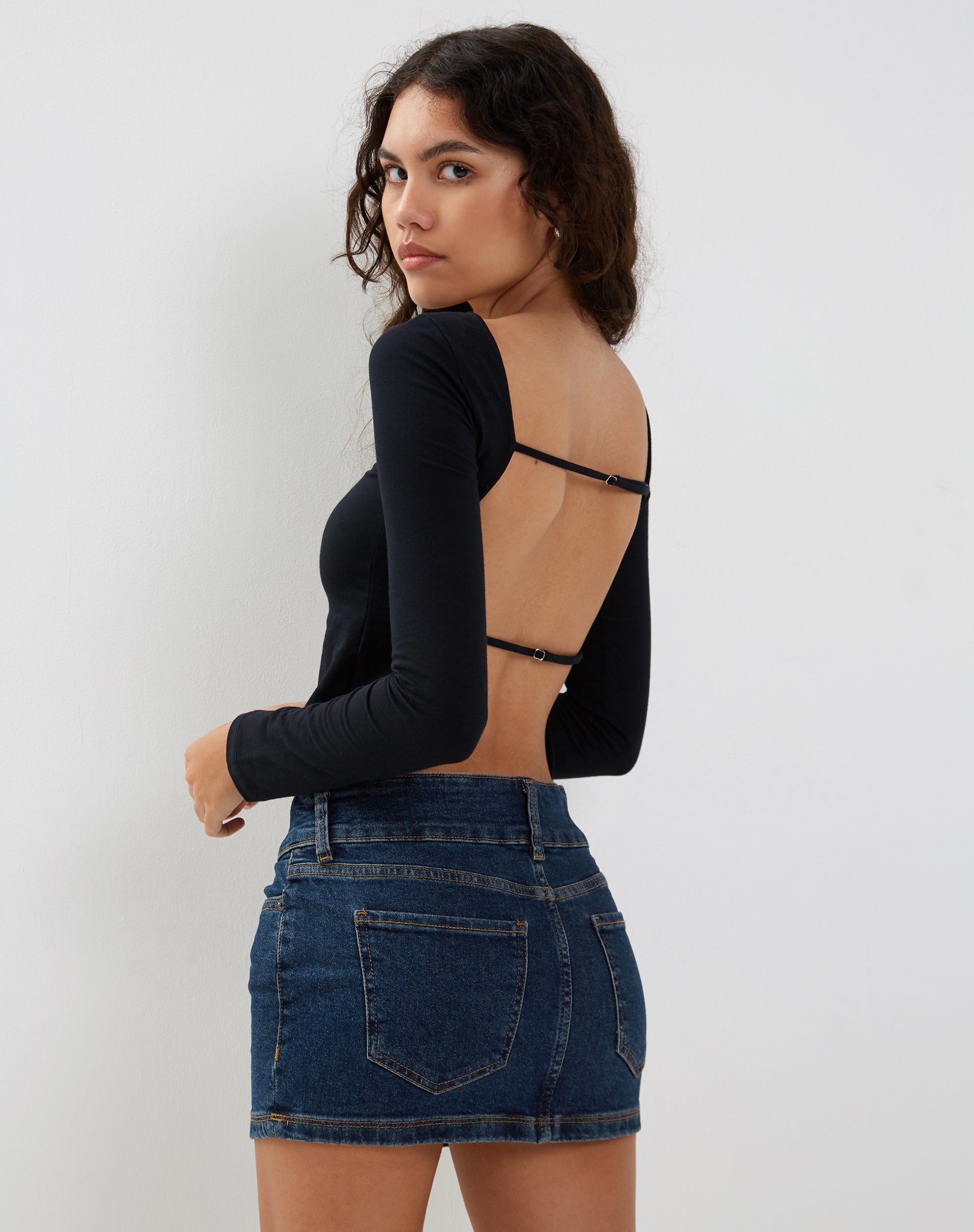 Image of Ansita Langarm-Top in Schwarz