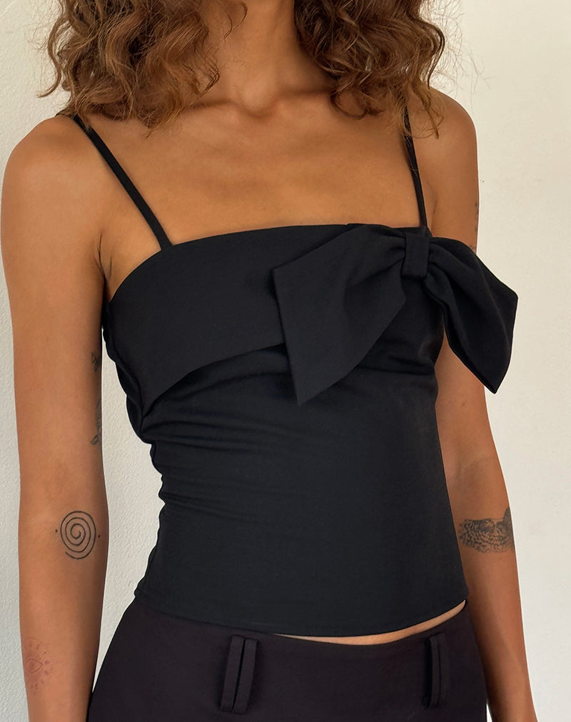 Antlia Schleife Cami Top in Tailoring Schwarz